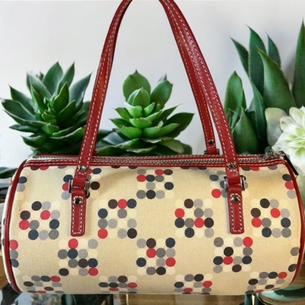 Burberry Blue Label Cotton Canvas Barrel Bag